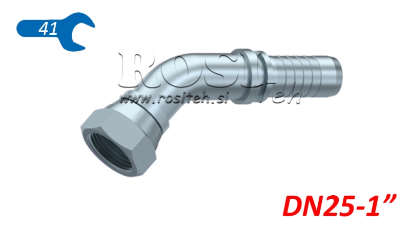 HYDRAULIC FITTING BSP FEMALE ELBOW 45° DN25-1