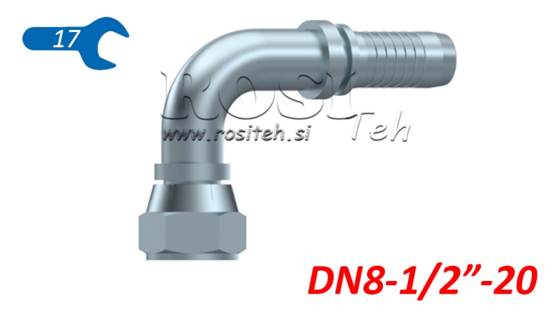 HYDRAULIC FITTING DKJ JIC74° FEMALE ELBOW 90° DN8-1/2