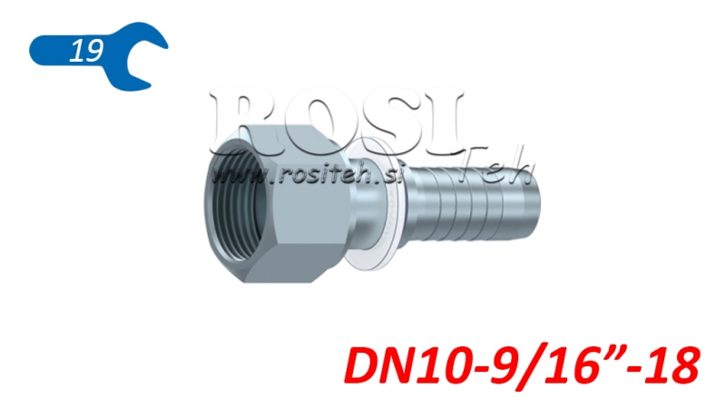 HYDRAULIC FITTING DKORFS FEMALE DN10-9/16-18