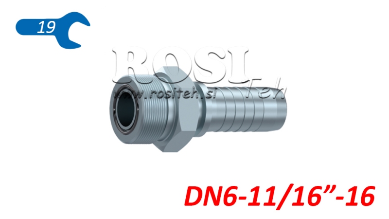 HYDRAULIC FITTING AGORFS MALE DN6-11/16-16