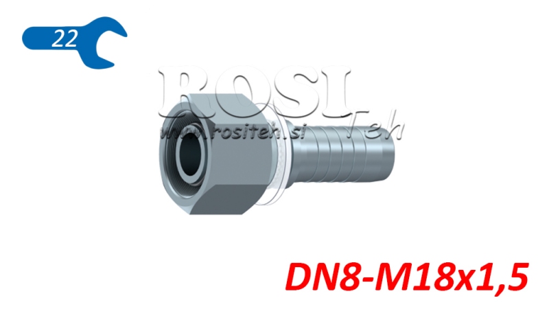 HYDRAULIC FITTING DKOS 10 WITH FEMALE DN8-M18X1,5