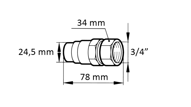 NOPEA LIITIN KAIVURILLE FFH MIEHENPUOLEINEN 3/4 38MM