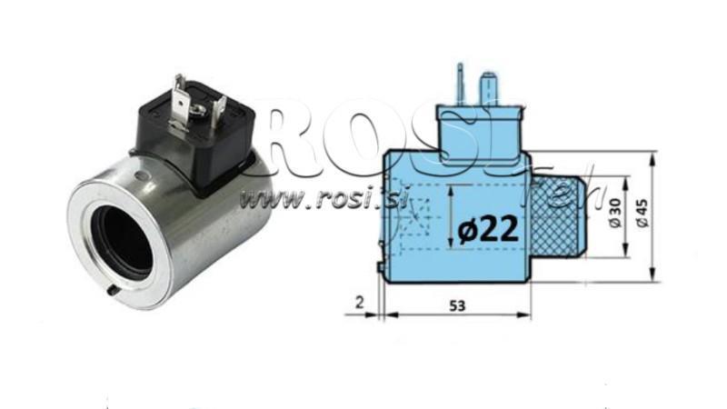 ELECTROMAGNETISCHE SPOEL 24V DC VOOR CETOP KLEP - fi 30mm-53mm 29W