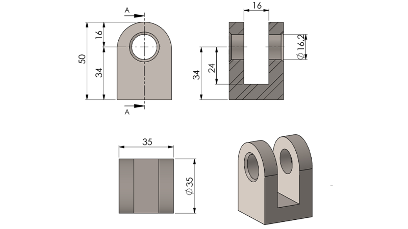 FORKS FOR CYLINDER 40MM - Φ20