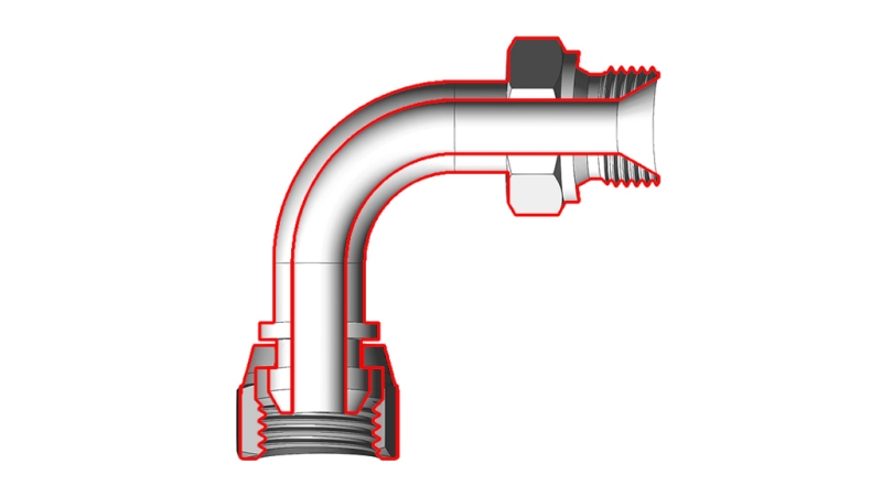 HYDRAULISCHE BOCHT 90° BSP MAN-VROUW 1/2