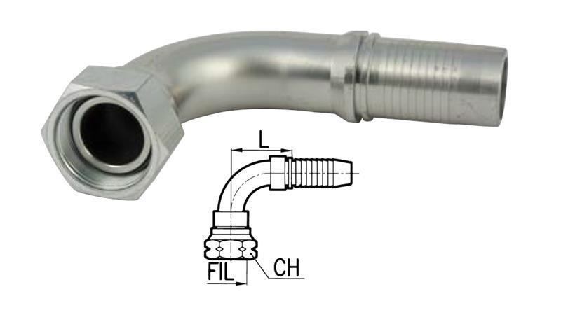 VROUWELIJKE BSP AANSLUITING ELBOW 90