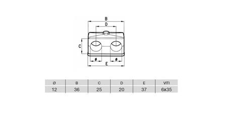 ROHRHALTER FI 12 - DOPPELT - Maße