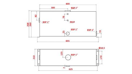METAL RESERVOIR 25 LITERS CUBE 260x210x600mm COMPLETE WITH EQUIPMENT