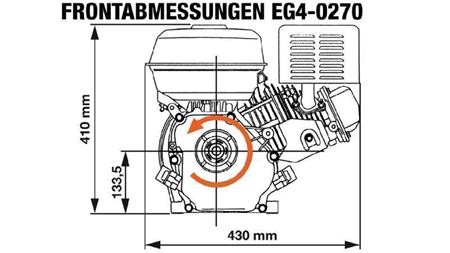 motore a benzina EG4-270cc-6.56kW-8.92HP-3,600 RPM-H-KW25x88.2-avviamento manuale