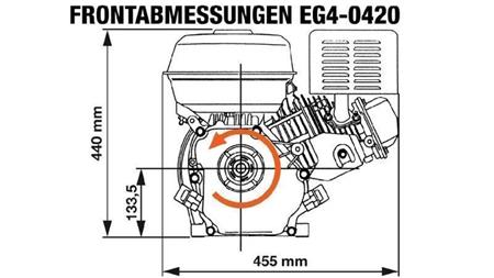 motor de gasolina EG4-420cc-9.6kW-13.1HP-3,600 RPM-H-KW25x88.5-arranque manual