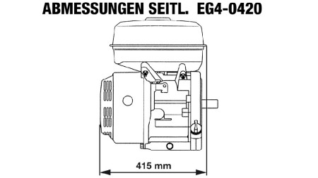 motor de gasolina EG4-420cc-9.6kW-13.1HP-3,600 RPM-H-KW25x88.5-arranque manual