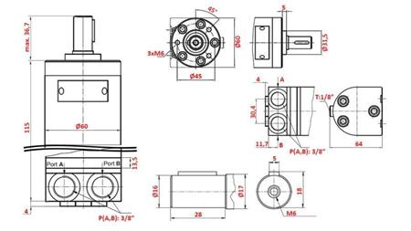 MOTORE IDRAULICO MM 32 -laterale