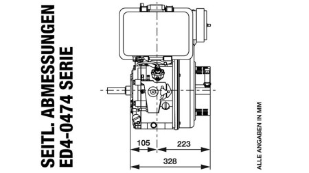 dieselmotor 474cc-8.0kW-3,600 RPM-E-KW25x88-elektrisk start