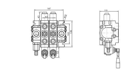 HYDRAULINEN VENTTIILI 2xPC70