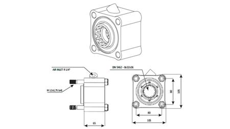 ACCIONAMIENTO DE BOMBA HIDRÁULICA - ZF1 FUNDICIÓN - dimensiones