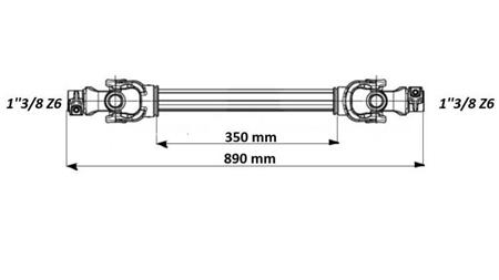 ECO CARDAN 890mm 30-75PK STANDAARD - afmetingen