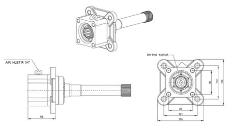 Dimensioner UTGÅNG FÖR HYDRAULISK PUMP - VOLVO SR-1700-1