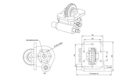 Dimensiones DE LA BOMBA HIDRÁULICA - ISUZU MSB 5S VACÍO