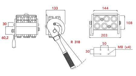 MULTI-FASTER LIITIN 6SUUNTAINEN BSP 1/2 KIINTEÄ OSA