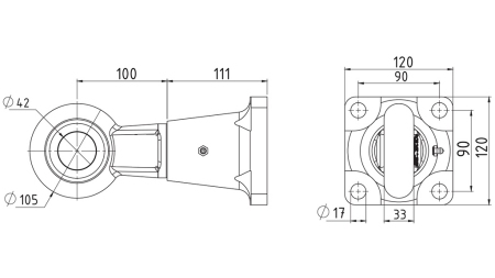 SWIVEL HOOK PULLING fi42 IN HOUSING 8000/1000KG