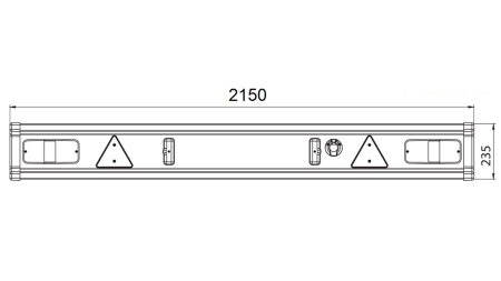 AANHANGERBUMPER TÜV MODEL MET LICHTEN 2150mm