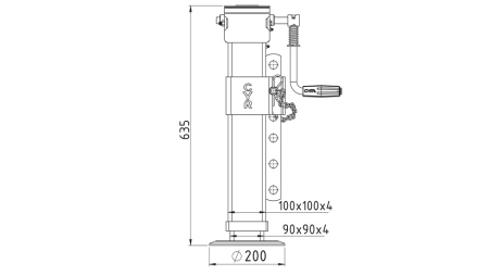 JUSTERBAR SKRUESTØTTEBEN 370mm - 4,500kg