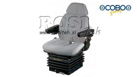 SEDILE TRACTOR PNEUMATICO REALIZZATO IN PELLE SINTETICA CON BRACCIO