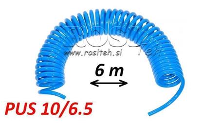 PUS 10/6.5 6m BE PRIEDŲ MĖLYNAS ORO VAMZDIS SPIRALĖ
