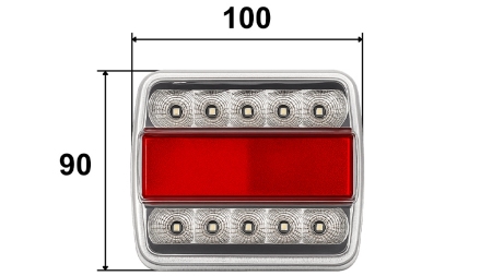 LED REAR LIGHT FOR TRAILER COMBINED 4 FUNCTIONS 12V WHITE