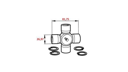 CROSS F-26,97X81,75 FOR ECO CARDAN 910mm 30-75HP AND 890mm 30-75HP