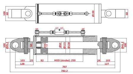 HYDRAULISCHE TREKKER SPECIAAL - 4E KLASSE 115/50-250 (180-380PK)(45.2mm)