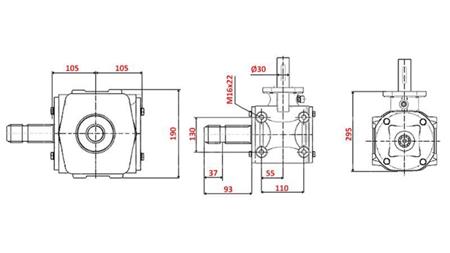 RIDUTTORE ANGOLARE 1:1.56 (56HP-43kW)