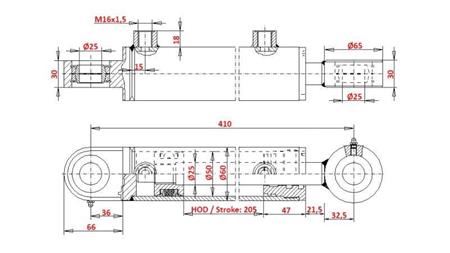 HYDRAULISK STYRINGSCYLINDER ZETOR 7245