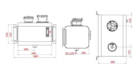 METAL RESERVOIR TOP 60 Lit 310x380x560mm