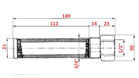 HYDRAULINEN PUTKIFILTRI 250u 1/2 - 3/4