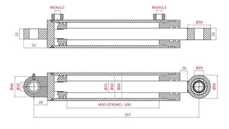 CILINDRO DI DIREZIONE IDRAULICO FIAT-NEW HOLLAND OEM-5142046, 5142052, 5142054, 5143971, 5156717