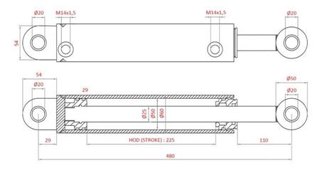 CILINDRO DI DIREZIONE IDRAULICA FIAT-NEW HOLLAND OEM-5189893