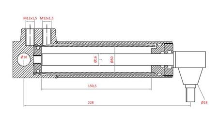 CILINDRO DI DIREZIONE IDRAULICA MASSEY FERGUSON OEM-3401553M92, 3774728M91