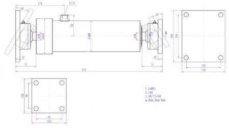 CILINDRO TELESCÓPICO 3 EXTENSIONES  805MM K3B-7T
