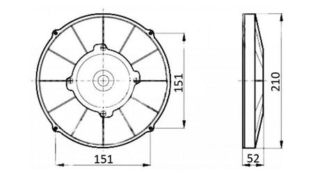 VENTILATORE ASSIALE 190mm ASPIRANTE 24V