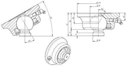 PALLA PER CILINDRO TELESCOPICO FI 45 max. 11 Ton