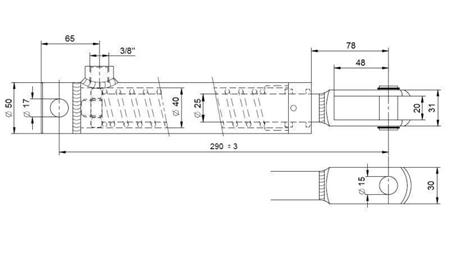 BRAKE CYLINDER WITH INTERNAL SPRING 25/70mm