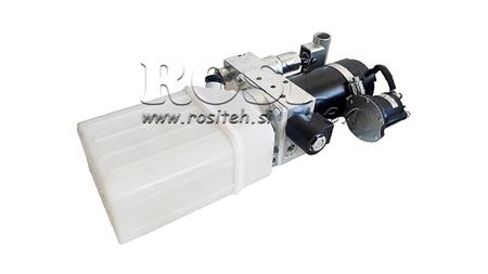 MINI HYDRAULIC AGGREGATE 24V DC - 0.8kW = 0.5cc - 1.5 lit - single-phase unit (PVC) with manual pump