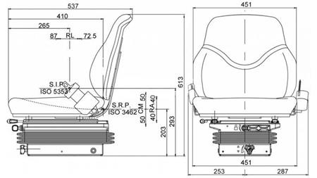 SEAT WITH MECHANICAL SUSPENSION SC79 MADE OF FABRIC