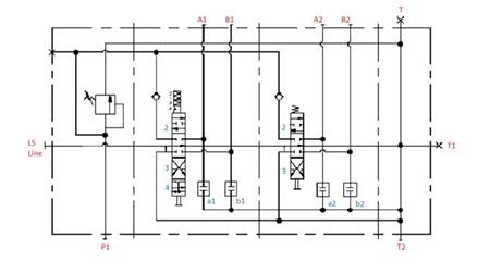 VÁLVULA DE CONTROL HIDRÁULICO 2xP90 L/min DETECCIÓN DE CARGA