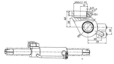 HYDRAULINEN OHJAUSSYLINTERI MASSEY FERGUSON OEM-6202491M91