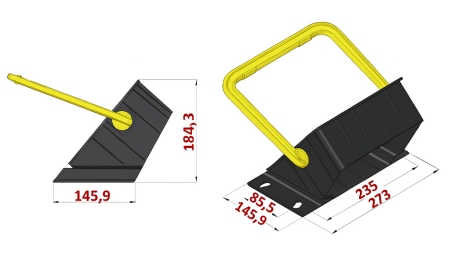 HALTERUNG FÜR KUNSTSTOFFKEIL DIN 76051/E53 6.500 KG