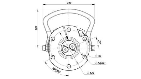 HYDRAULISCHER ROTATOR 6000/3000 KG MIT FLANSCH