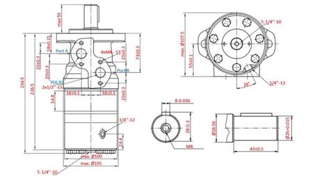 HIDROMOTOR B/MR 200 - CON FRENOS