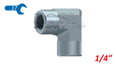 HYDRAULISCHE BOCHT 90° KORT VROUW-VROUW 1/4